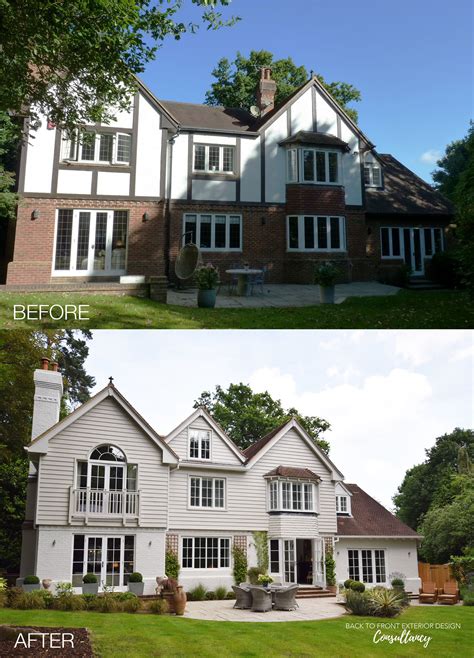 updated tudor exterior|tudor remodel before and after.